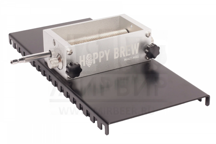 Двухвальцовая мельница/дробилка для солода Hoppy Brew с бункером и подставкой