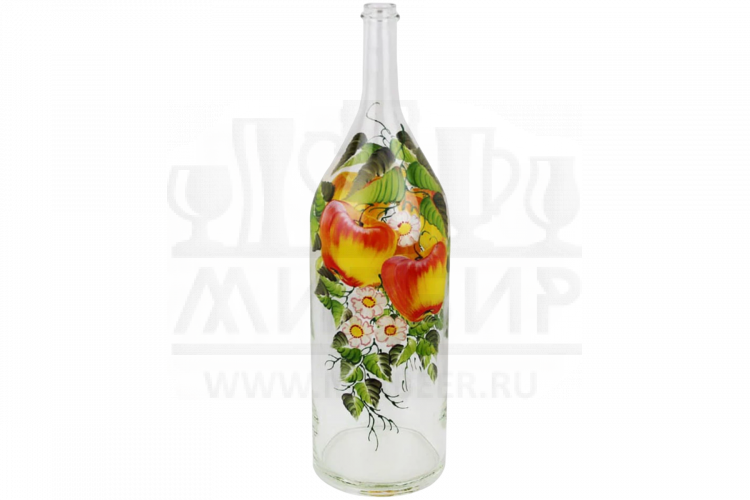 Бутыль Русская четверть ручная роспись (Яблоки), 3 л.