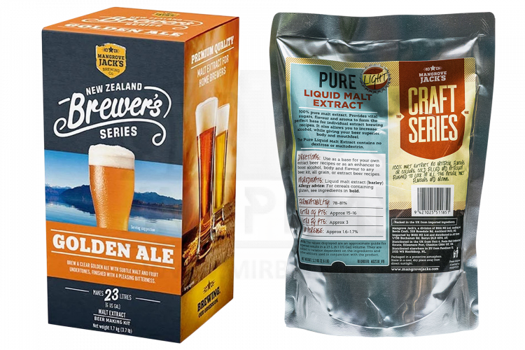 Комплект: Mangrove Jack's Brewer's Series "Golden Ale", 1,7 кг + Mangrove Jack's "Pure Light", 1,2 кг