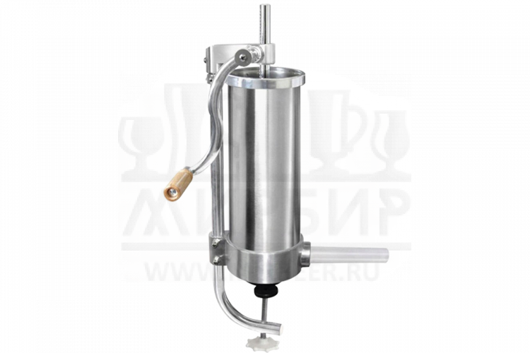Шприц колбасный вертикальный на 3 кг, нерж. сталь с металлическими насадками