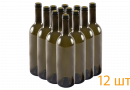 Бутылка винная "БОРДО" оливковая 12 шт. , 0,75 л.