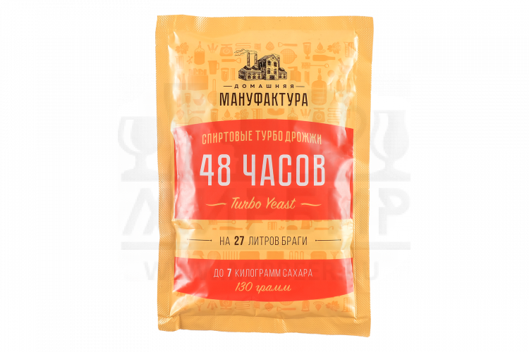 Спиртовые турбо дрожжи Домашняя Мануфактура "Turbo yeast 48 Часов", 130 г