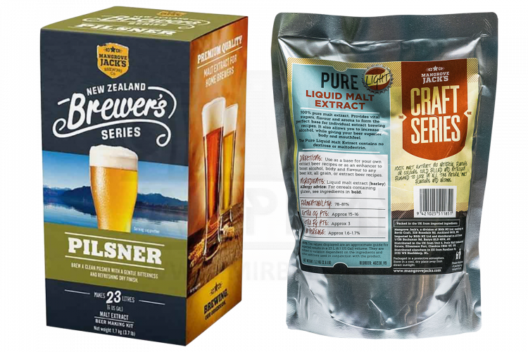 Комплект: Mangrove Jack's Brewer's Series "Pilsner", 1,7 кг + Mangrove Jack's "Pure Light", 1,2 кг