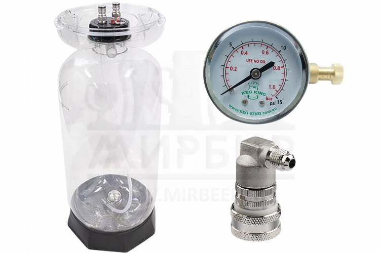 Комплект: Fermenter Junior 20 л + манометр + фитинг газовый с резьбой