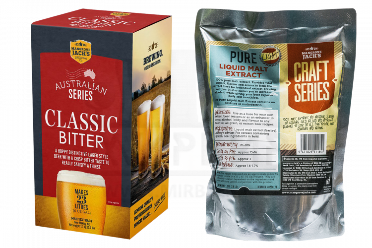 Комплект: Mangrove Jack's Brewer's Series "Classic Bitter", 1,7 кг + Mangrove Jack's "Pure Light", 1,2 кг