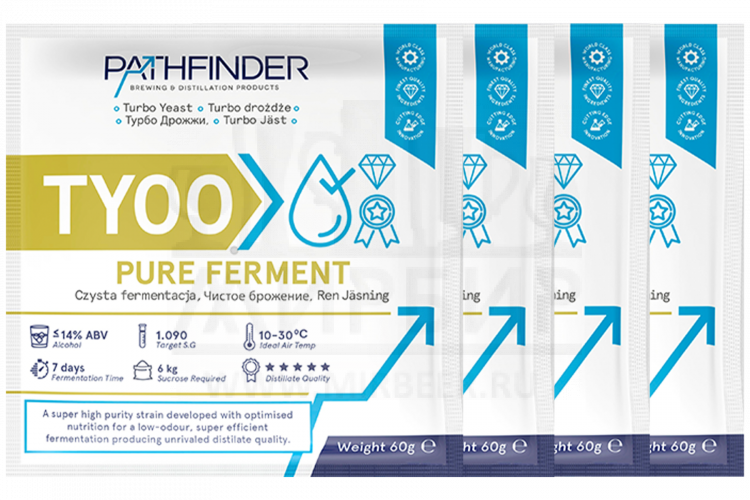 Комплект: Спиртовые дрожжи Pathfinder "Pure Ferment", 60 г, 4 шт.