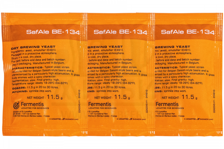 Комплект: Пивные дрожжи Fermentis "Safale BE-134", 11,5 г, 3 шт.