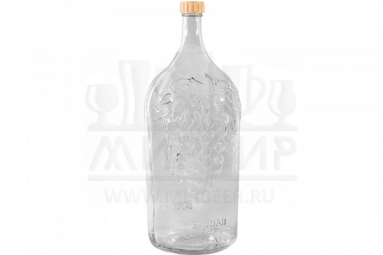 Бутыль "Винная" ГВ32 с крышкой прозрачная, 2 л.