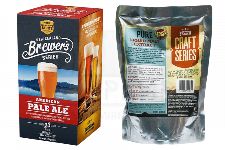 Комплект: Mangrove Jack's Brewer's Series "American Pale Ale", 1,7 кг + Mangrove Jack's "Pure Light", 1,2 кг