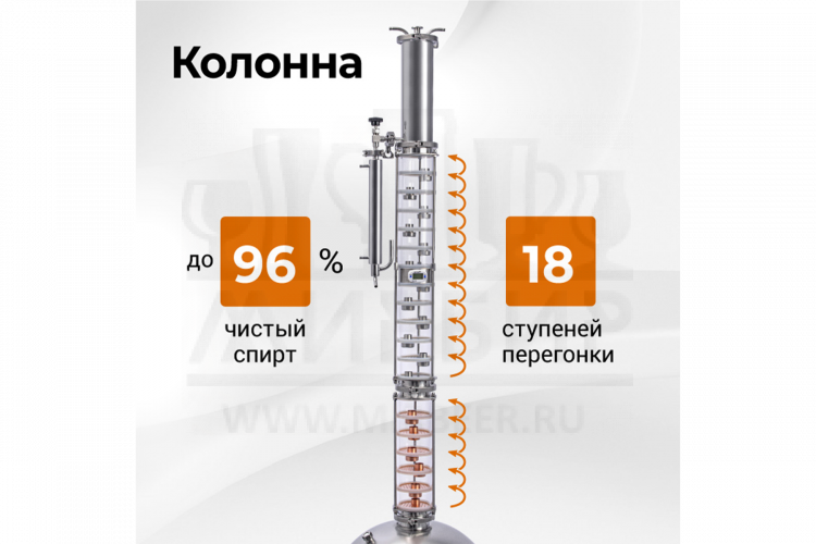 Самогонный аппарат Domspirt 2 (18 тарелок медь+нерж) 37л. без ТЭНа