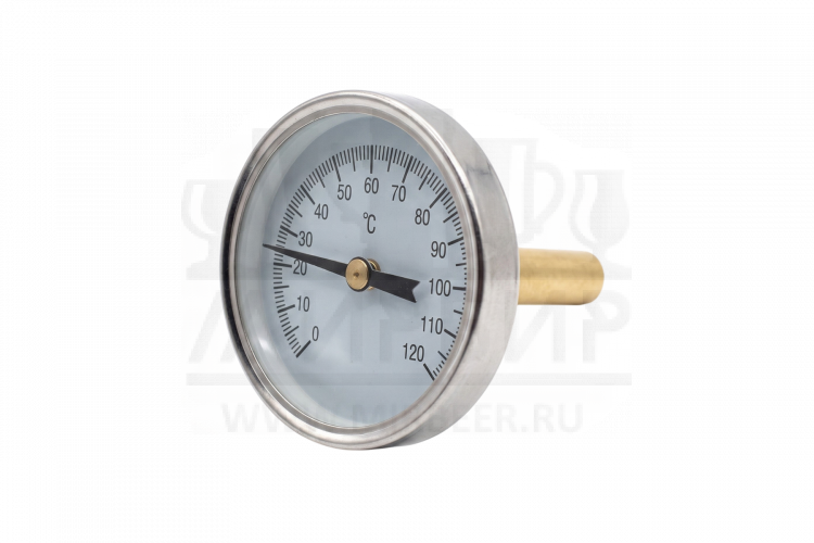 Термометр биметаллический ОСЕВОЙ 0 - 120° С, гильза: 50 мм, Ø - 11 мм