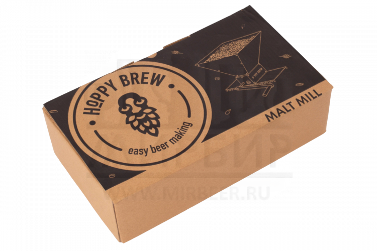 Двухвальцовая мельница/дробилка для солода Hoppy Brew с бункером и подставкой