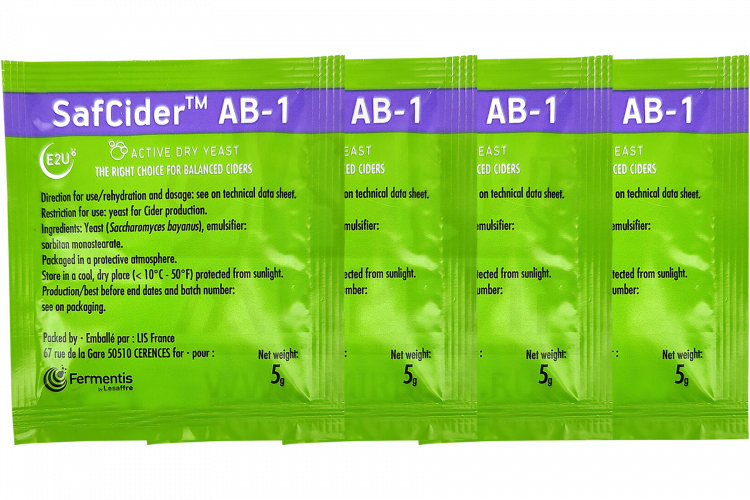Комплект: Дрожжи для сидра Fermentis "Safcider AB-1 ", 5 г, 4 шт.