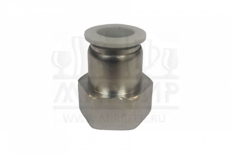 Фитинг 1/2" для пневмошланга 12*8 мм, внутренняя резьба, никель