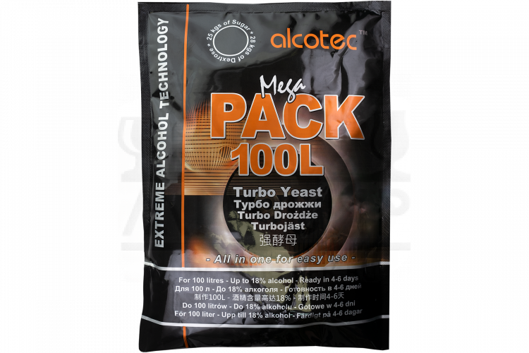 Спиртовые дрожжи Alcotec "MegaPack 100L", 360 г