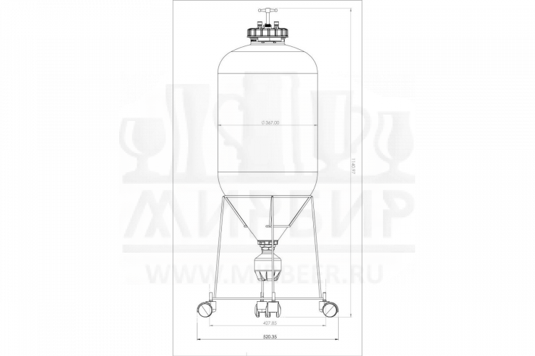 ЦКТ Fermenter King, пластик, 60 л