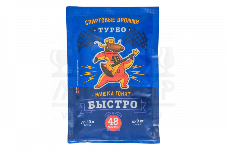 Спиртовые турбо дрожжи Мишка гонит "Быстро 48 часов", 130 г