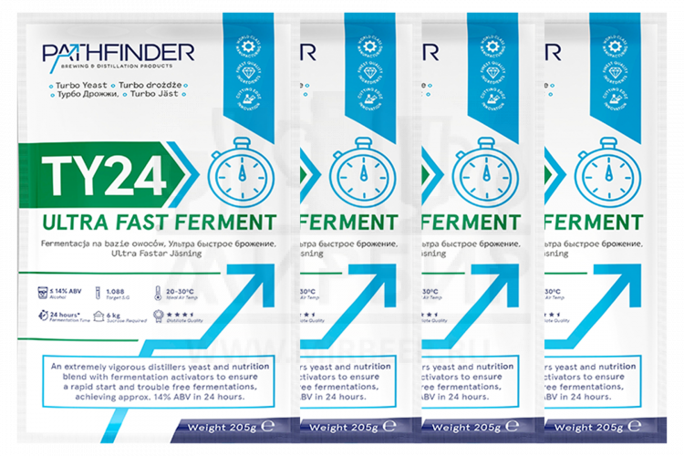 Комплект: Спиртовые дрожжи Pathfinder "24 Ultra Fast Ferment", 205 г, 4 шт. 