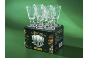 Подарочный набор рюмок-лафитников "ЛАФИТЕК" 12 мл "Подарочные темные", 6 шт