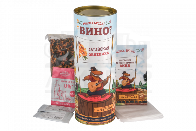 Набор для приготовления вина Мишка бродит "Алтайская облепиха"