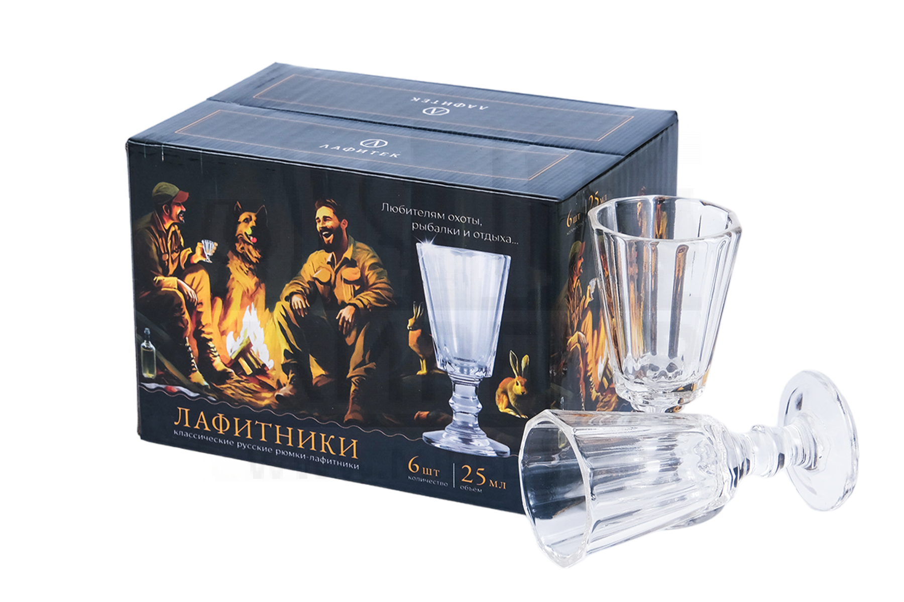 Подарочный набор рюмок-лафитников "ЛАФИТЕК" 25 мл "Для охоты", 6 шт ...