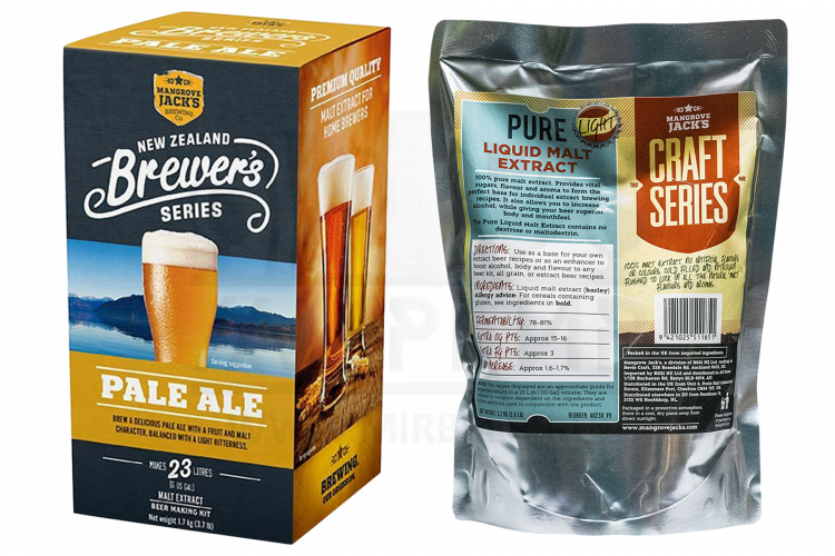 Комплект: Mangrove Jack's Brewer's Series "Pale Ale", 1,7 кг + Mangrove Jack's "Pure Light", 1,2 кг