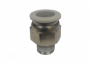 Фитинг 1/4" для пневмошланга 12*8 мм, наружная резьба, никель