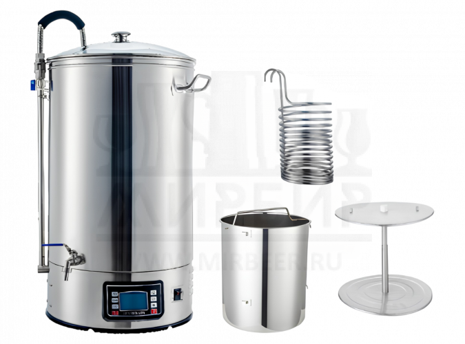 Автоматическая пивоварня Damai-40-A с чиллером, корзиной для солода и трубкой со смотровым стеклом