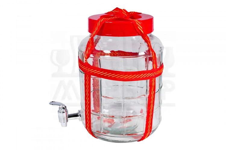 Банка с гидрозатворной крышкой и обвязными ручками + КРАН, 12 л.