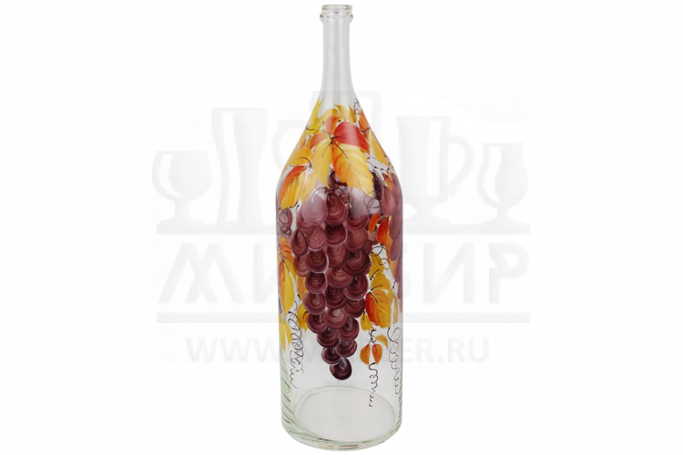 Бутыль Русская четверть ручная роспись (Виноград), 3 л.