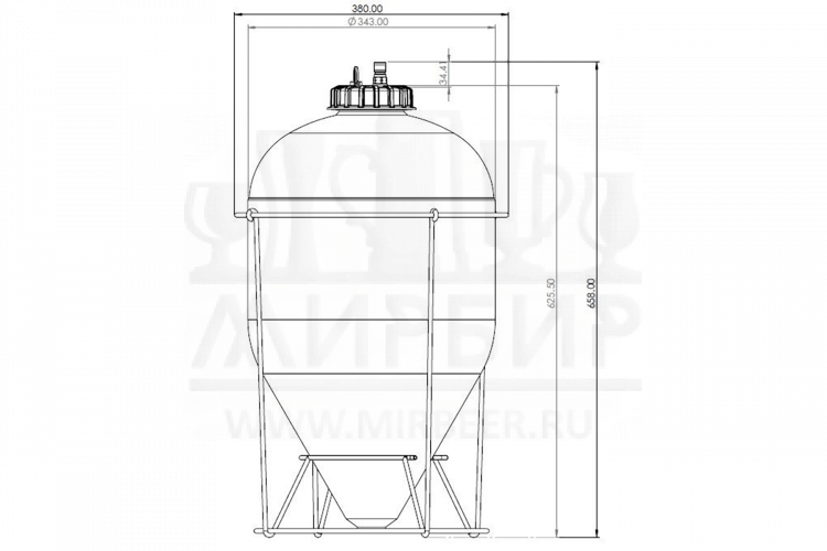 ЦКТ Fermenter King Snub Nose, пластик, 35 л